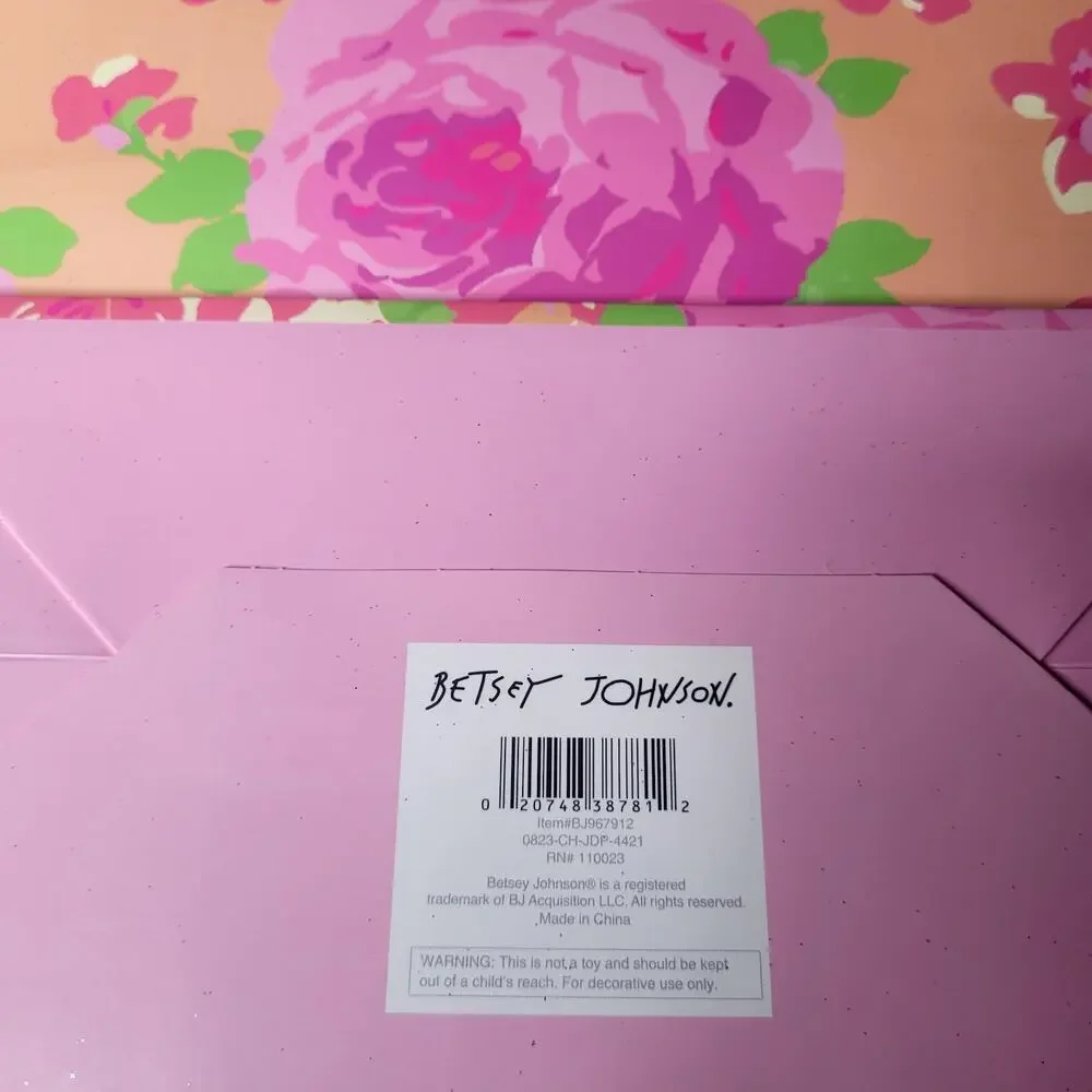 Betsey Johnson 3 Pack Gift Bags Petal Pink Flowers‎ Stripes Fairy Pixie Dust NWT